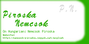 piroska nemcsok business card